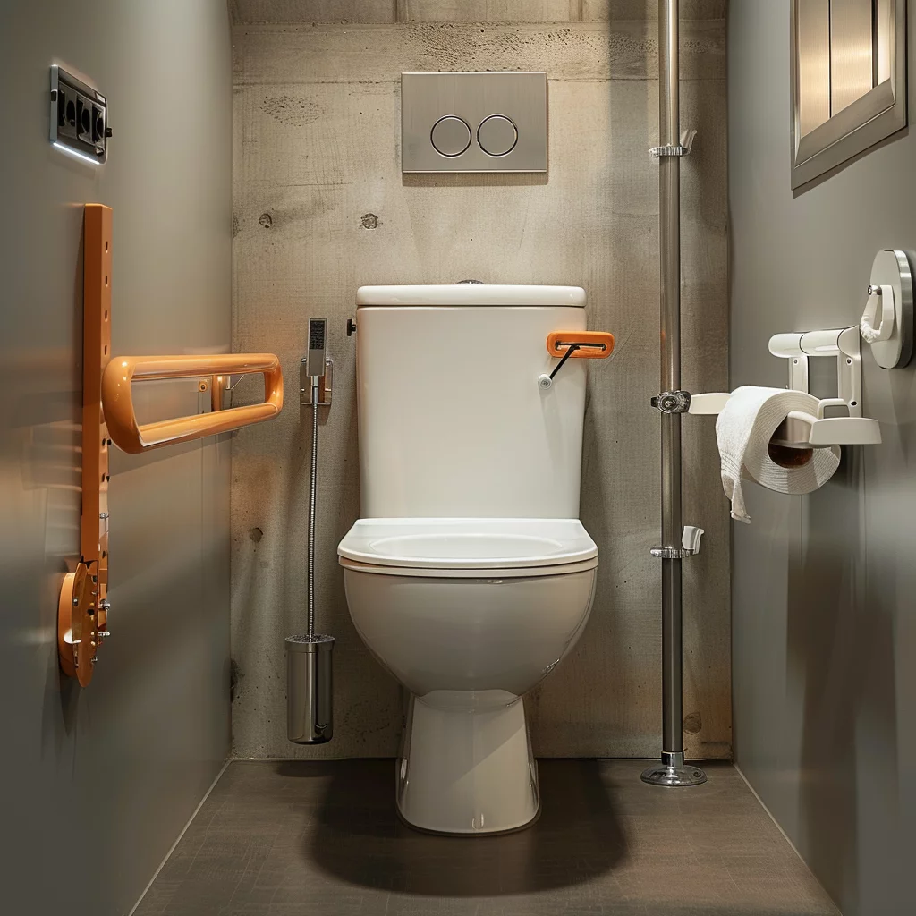 Toilette senior avec barres dappui