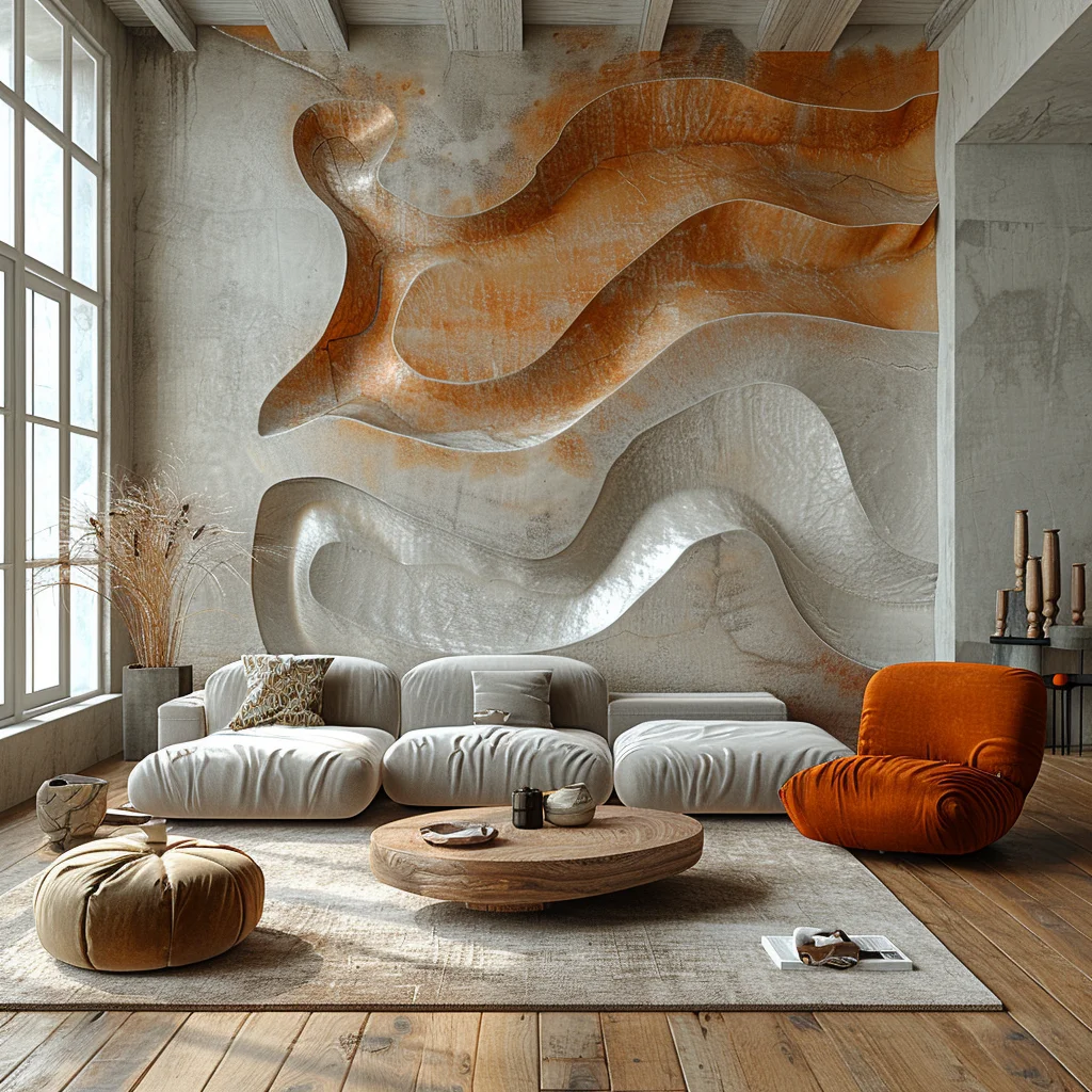Decoration salon en panneaux 3D