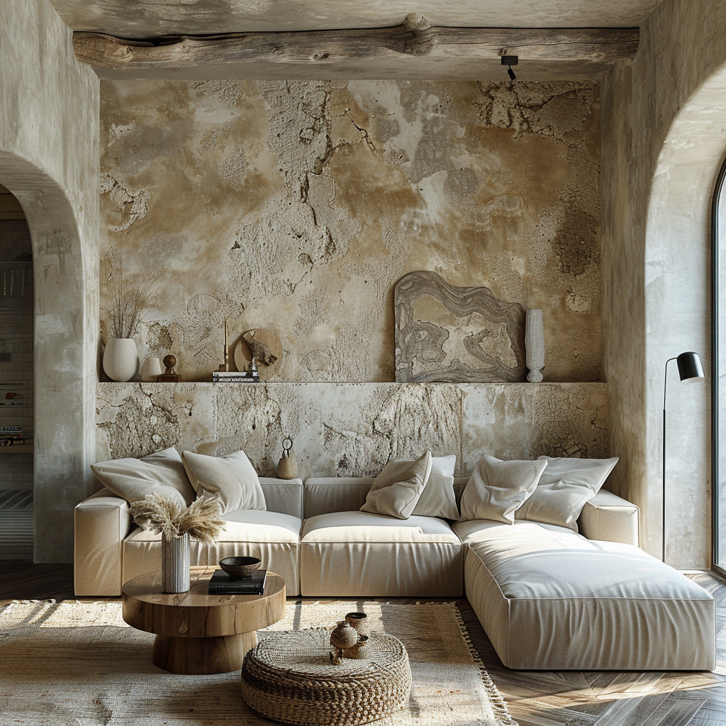 Salon blanc en platre decoratif